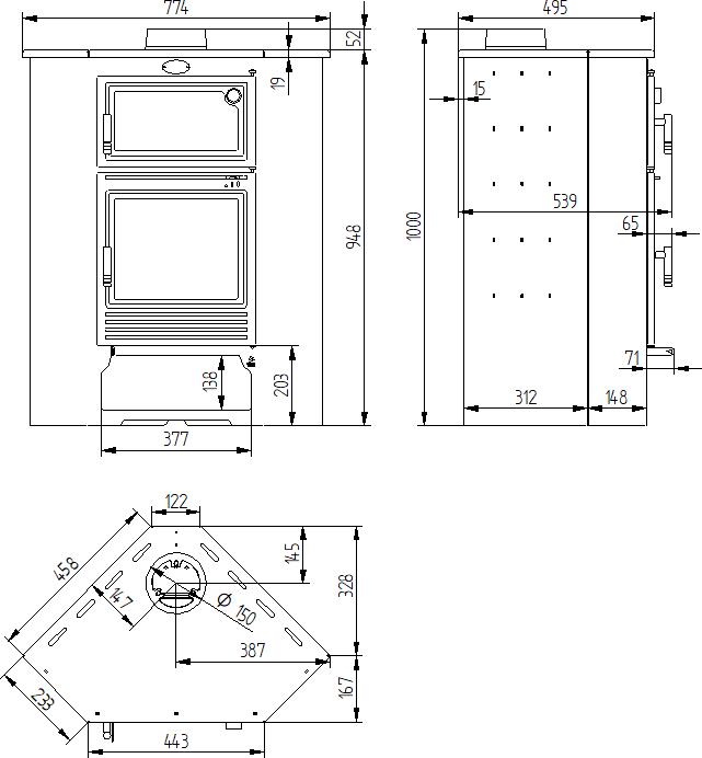 ESTUFA DE LEÑA RINCON CON HORNO ENVOLVENTE M-105 H – image 3